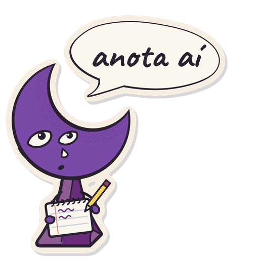 Figurinha do Crescêncio com o balão “anota aí”