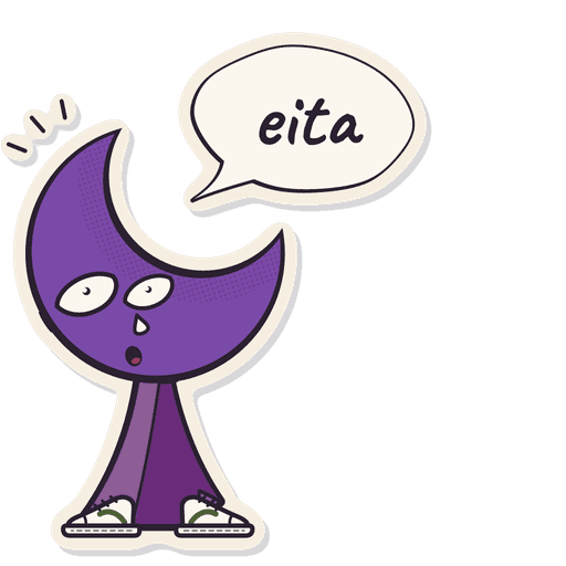 Figurinha do Crescêncio com o balão “eita”