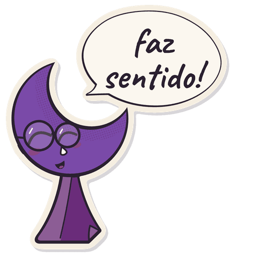 Figurinha do Crescêncio com o balão “faz sentido!”